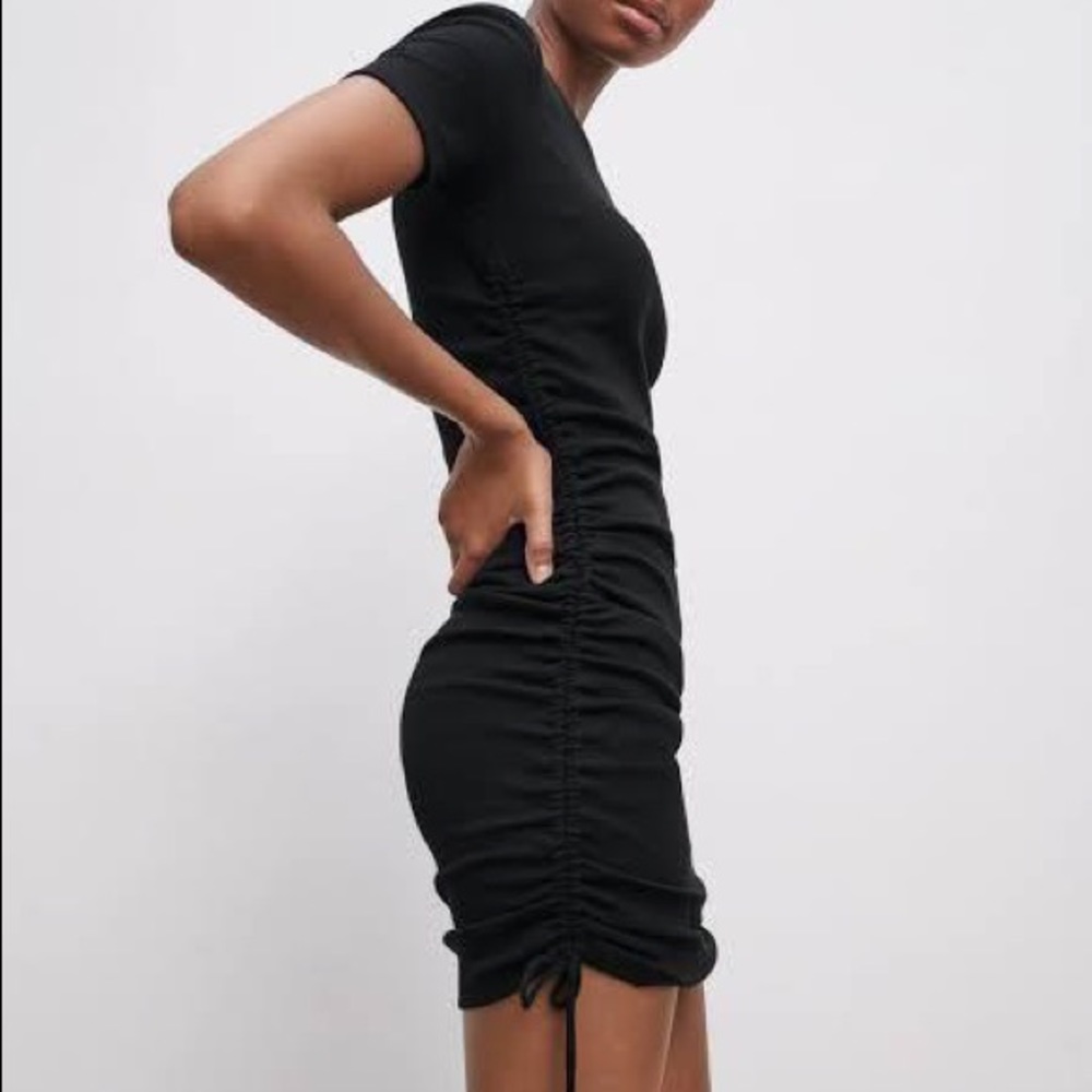 Calvin Klein double sided rouched tee shirt dress